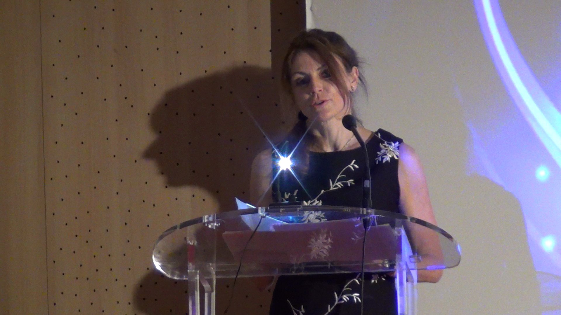 Jolanda Ellenberger talking about her Documentary THE FREEDOM OF THE HEART-LA LIBERTÉ DU COEUR after she receives the BEST DOCUMENTARY AWARENESS SCREENPLAY ANGELS AWARD in Monaco on December 10, 2011.