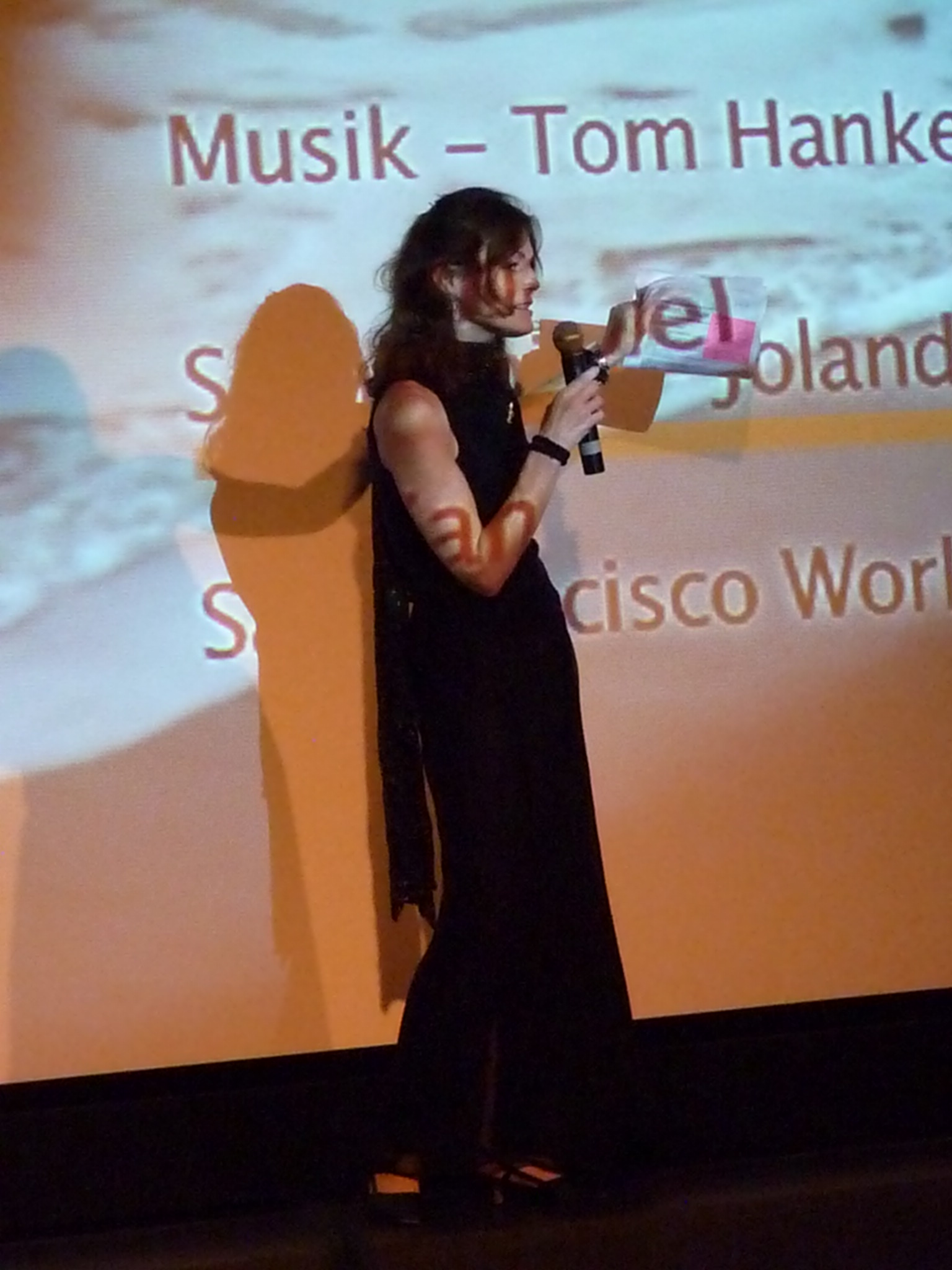 Writer-Director Jolanda Ellenberger moderates in the Movie Theater Atelier through the European Film Premiere of DISPLACEMENT