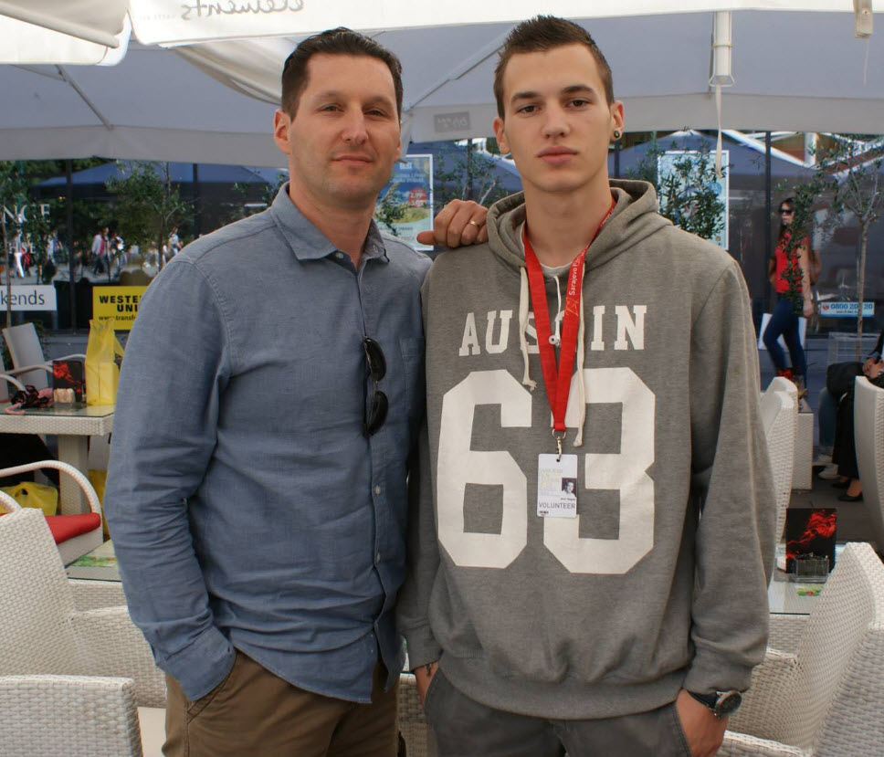 With Actor Ismir Gagula at the 20th Sarajevo Film Festival (August 2014).