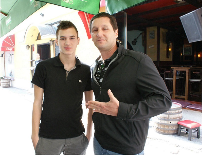 With Actor Ismir Gagula at the Holiday Inn Hotel in Sarajevo (September 2013).