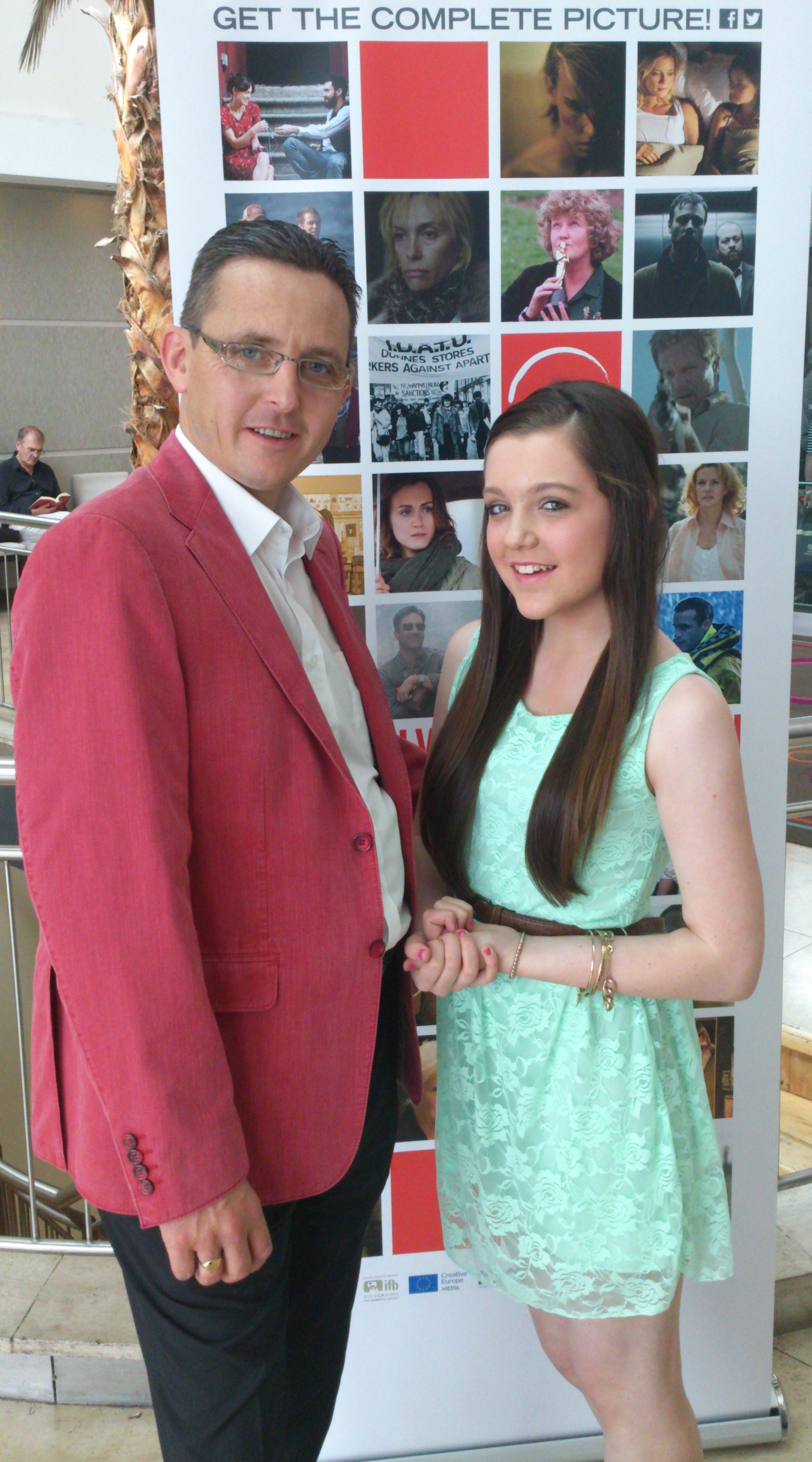 Stephen Gibson and actress Chloe Gibson @ 2014 Galway Film Fleadh