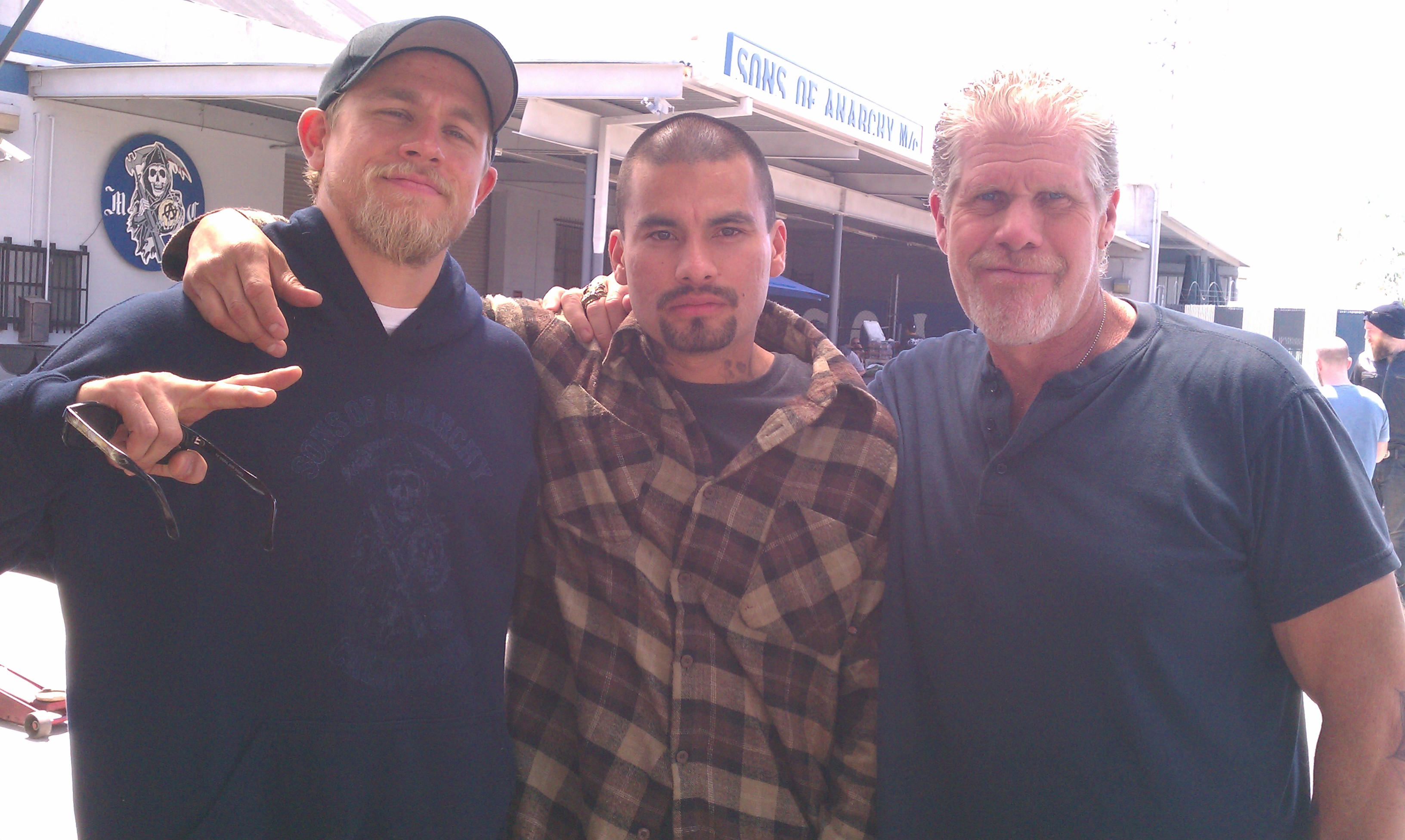 Charlie Hunnam, Daniel Moncada and Ron Perlman. Sons Of Anarchy
