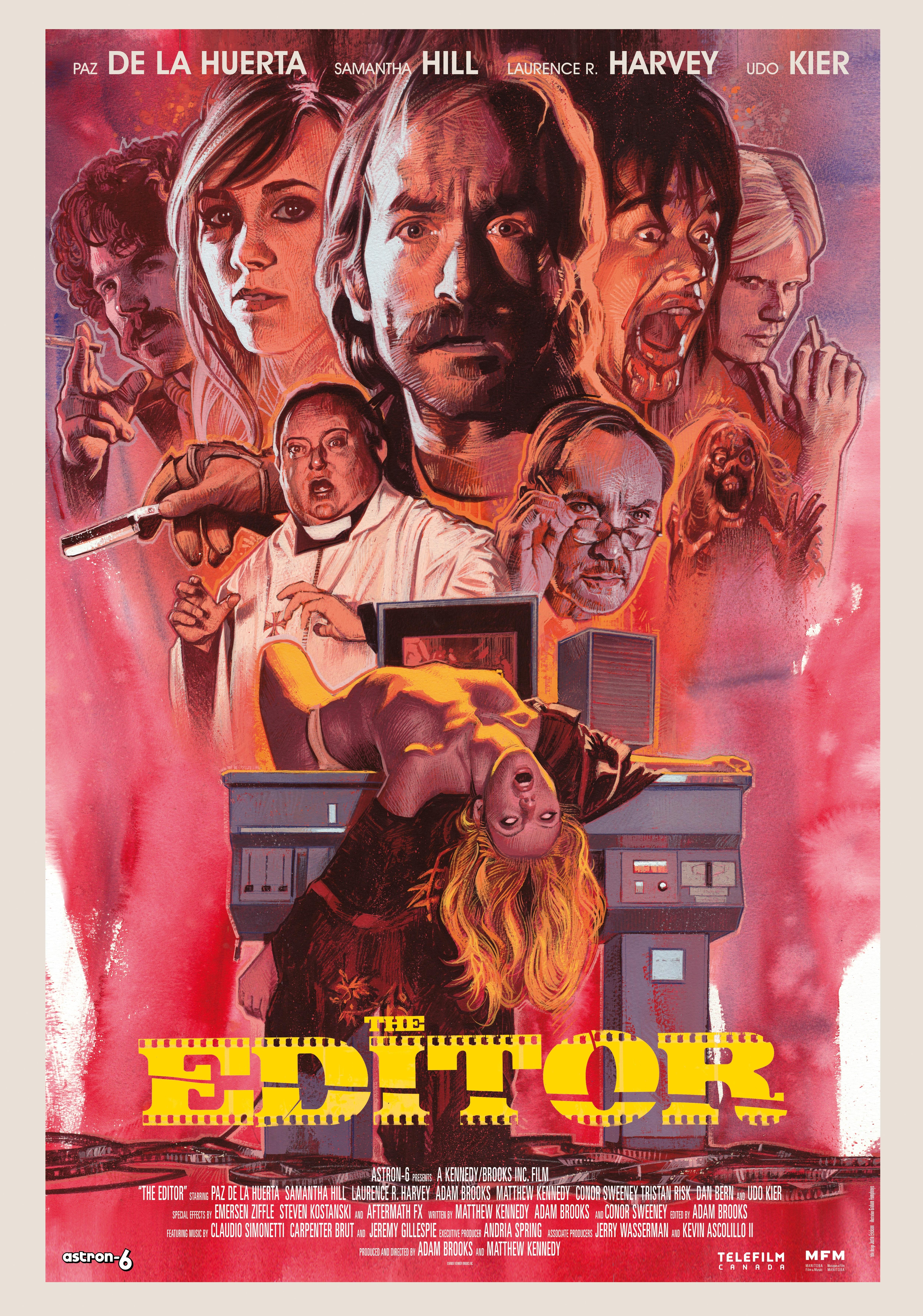 Udo Kier, Paz de la Huerta, Samantha Hill, Tristan Risk, Dan Bern, Matthew Kennedy, Adam Brooks, Conor Sweeney and Laurence R. Harvey in The Editor (2014)