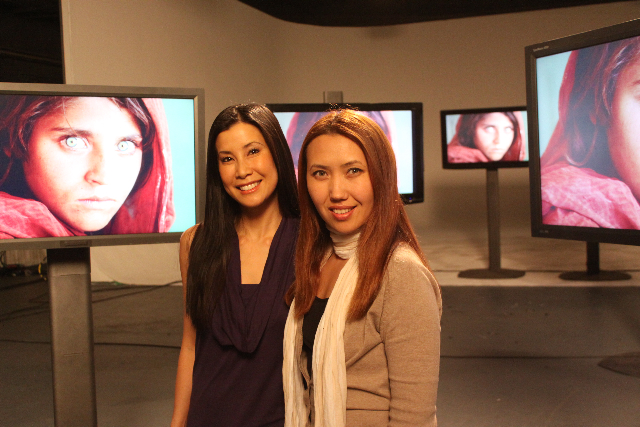 with Lisa Ling during National Geographic Explorer's 25th Anniversary shoot.
