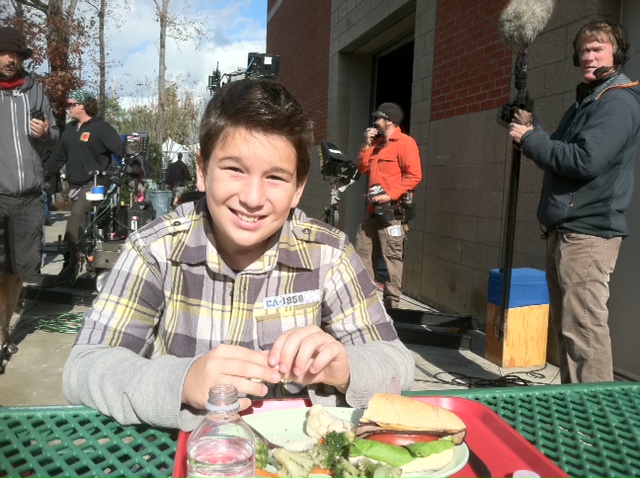 Zach Robbins- on set of Army Wives