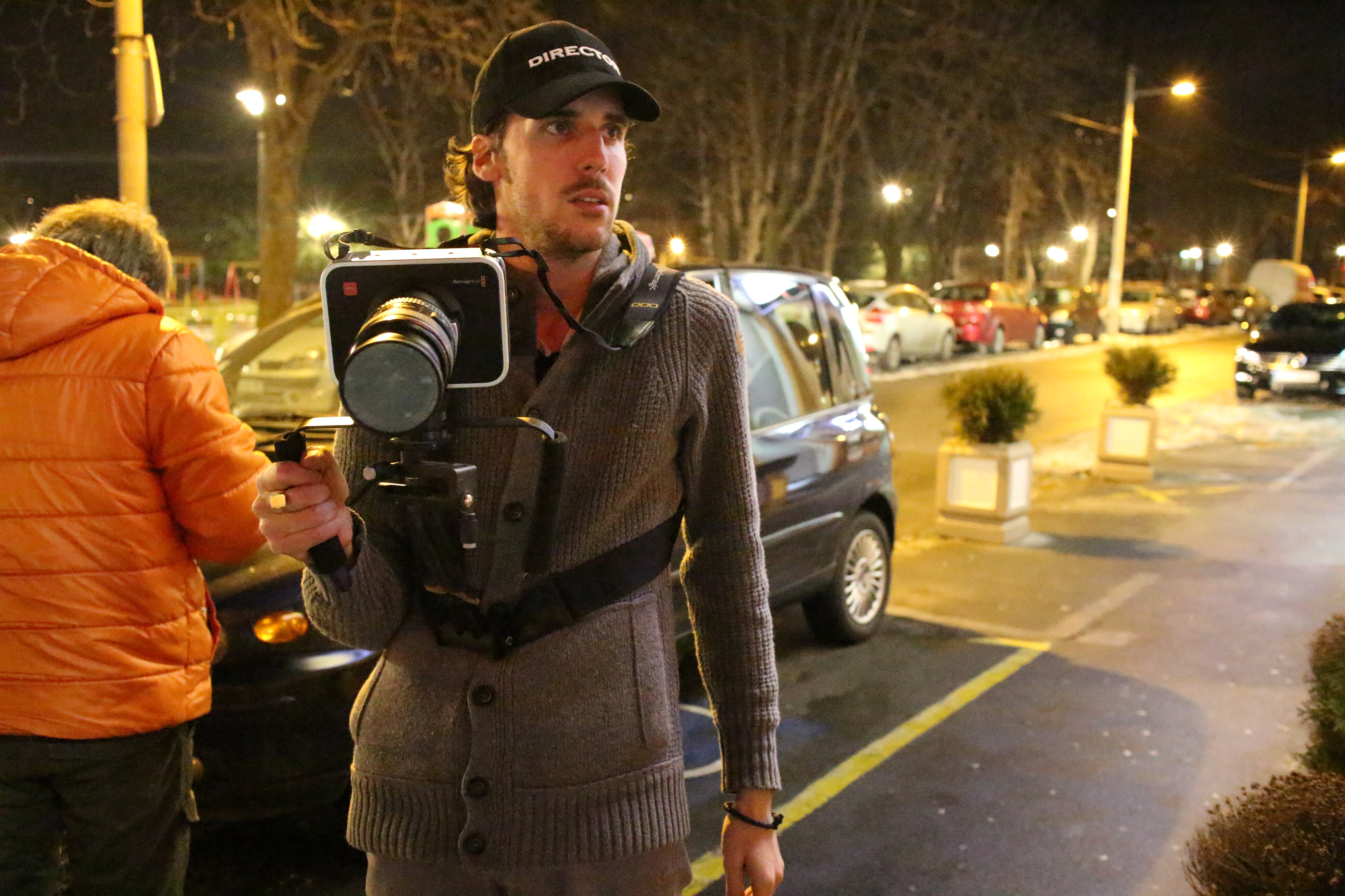 Hadzi-Aleksandar Djurovic on the set of his short film Stand Down Tragedy (2014)