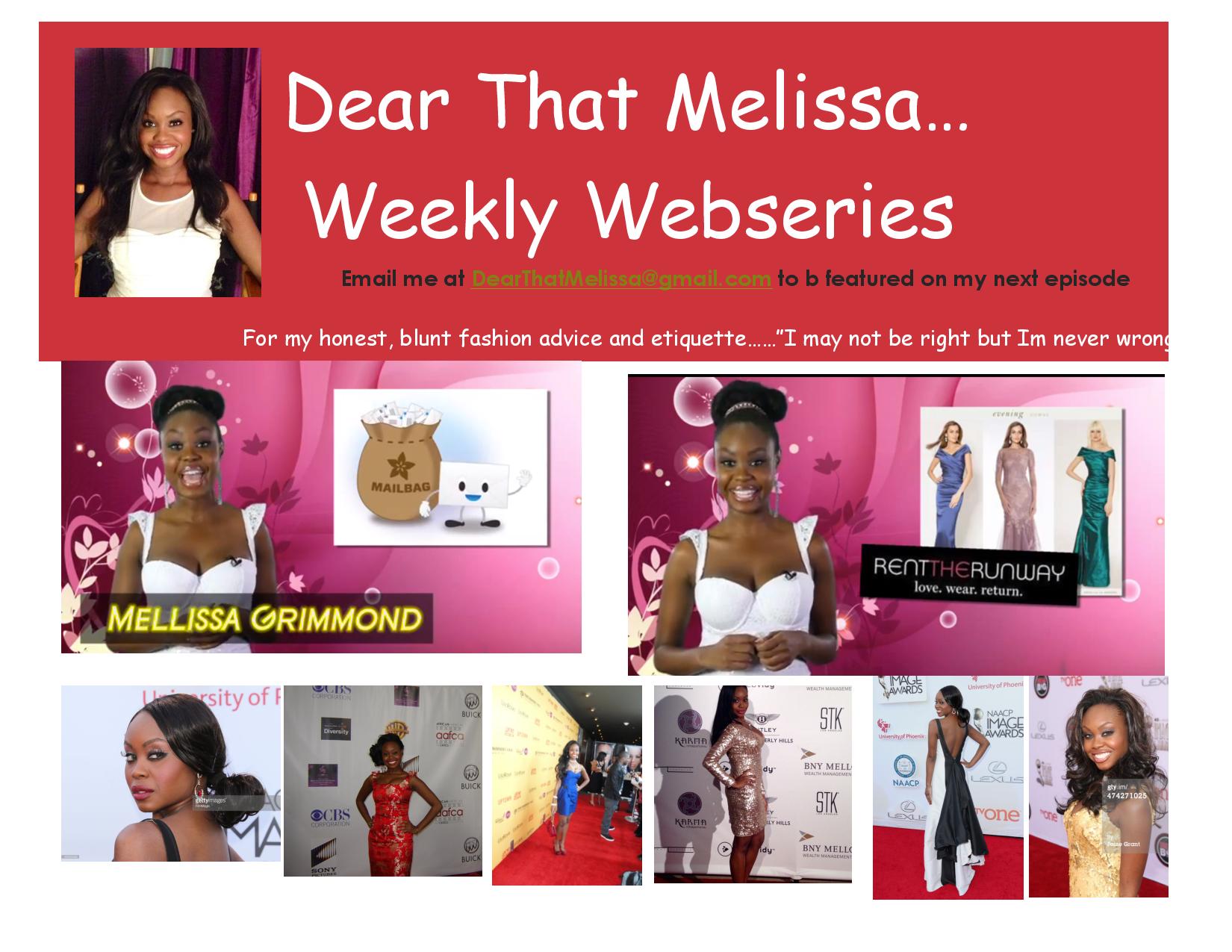Dear That Melissa Weekly Web series Melissa Grimmond weekly web series