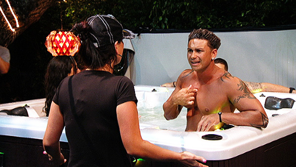 Still of Paul 'Pauly D' DelVecchio and Jenni 'Jwoww' Farley in Jersey Shore (2009)