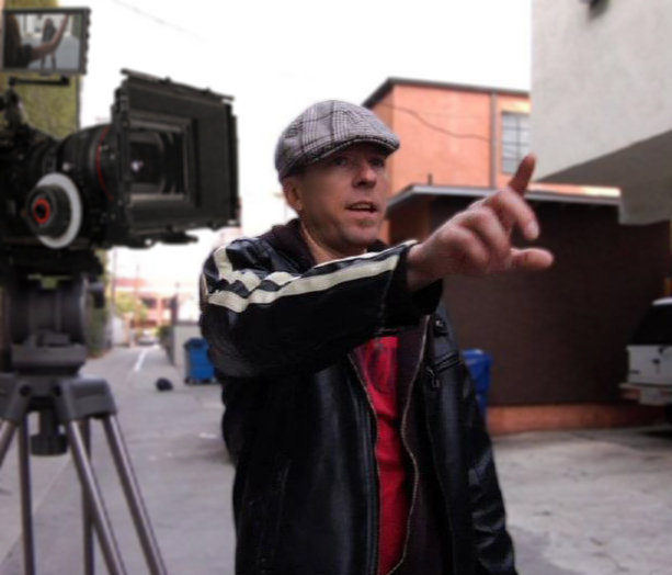 Director Mark Newton on the set of Hit Team.