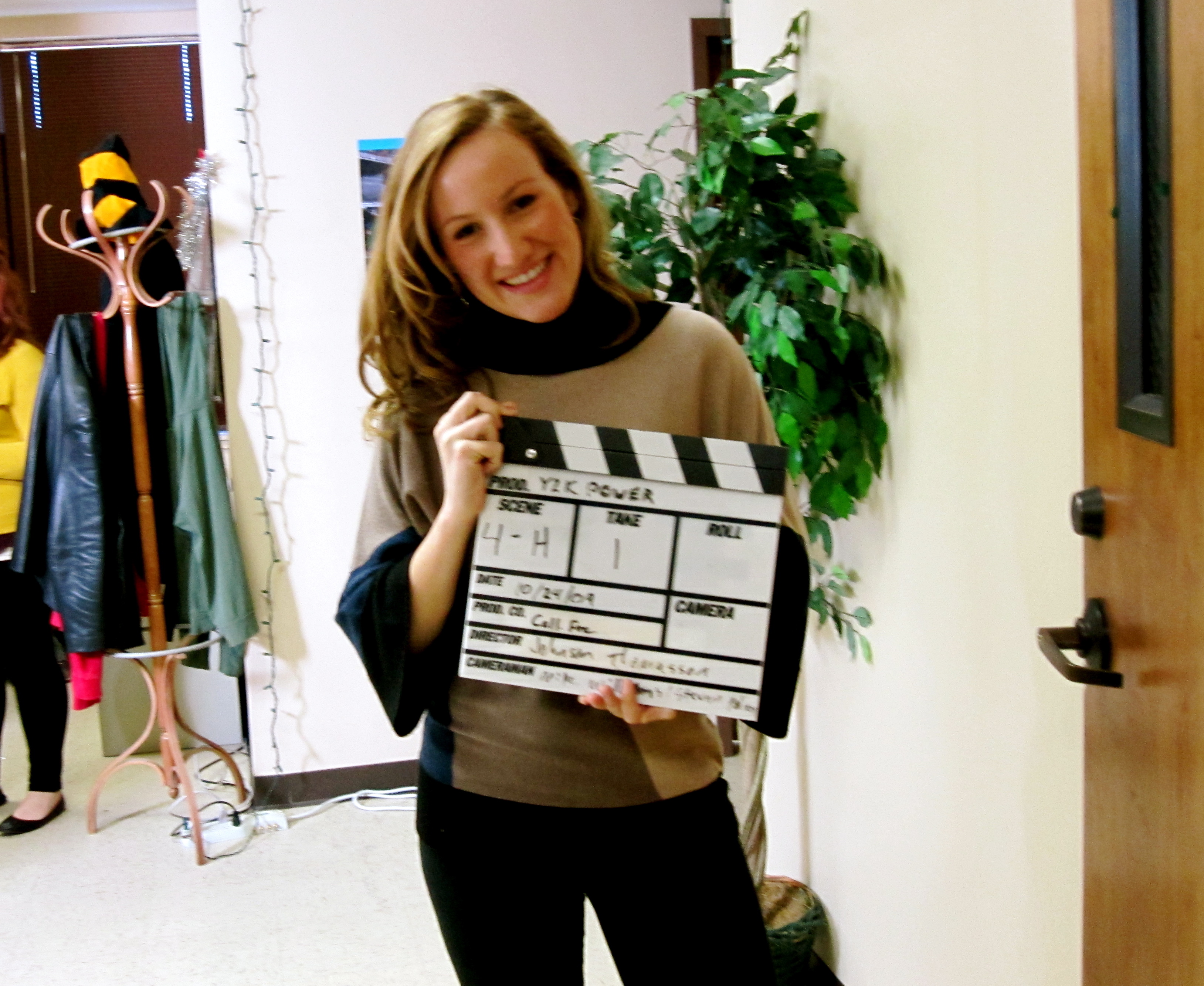 Katelyn on the set of 'M-Power' for the National Film Challenge in Fall 2009