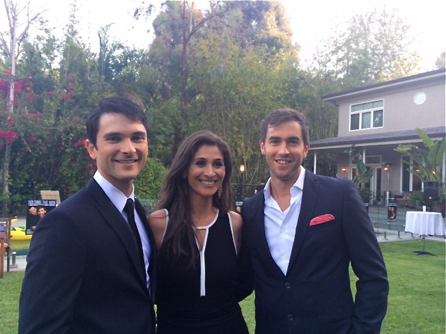 ATC Company Manager, Jackie Diamond, with cast members of 'Holding The Man', James Monarski and Adam J. Yeend at the ATC Media Launch, April 23rd, 2014.