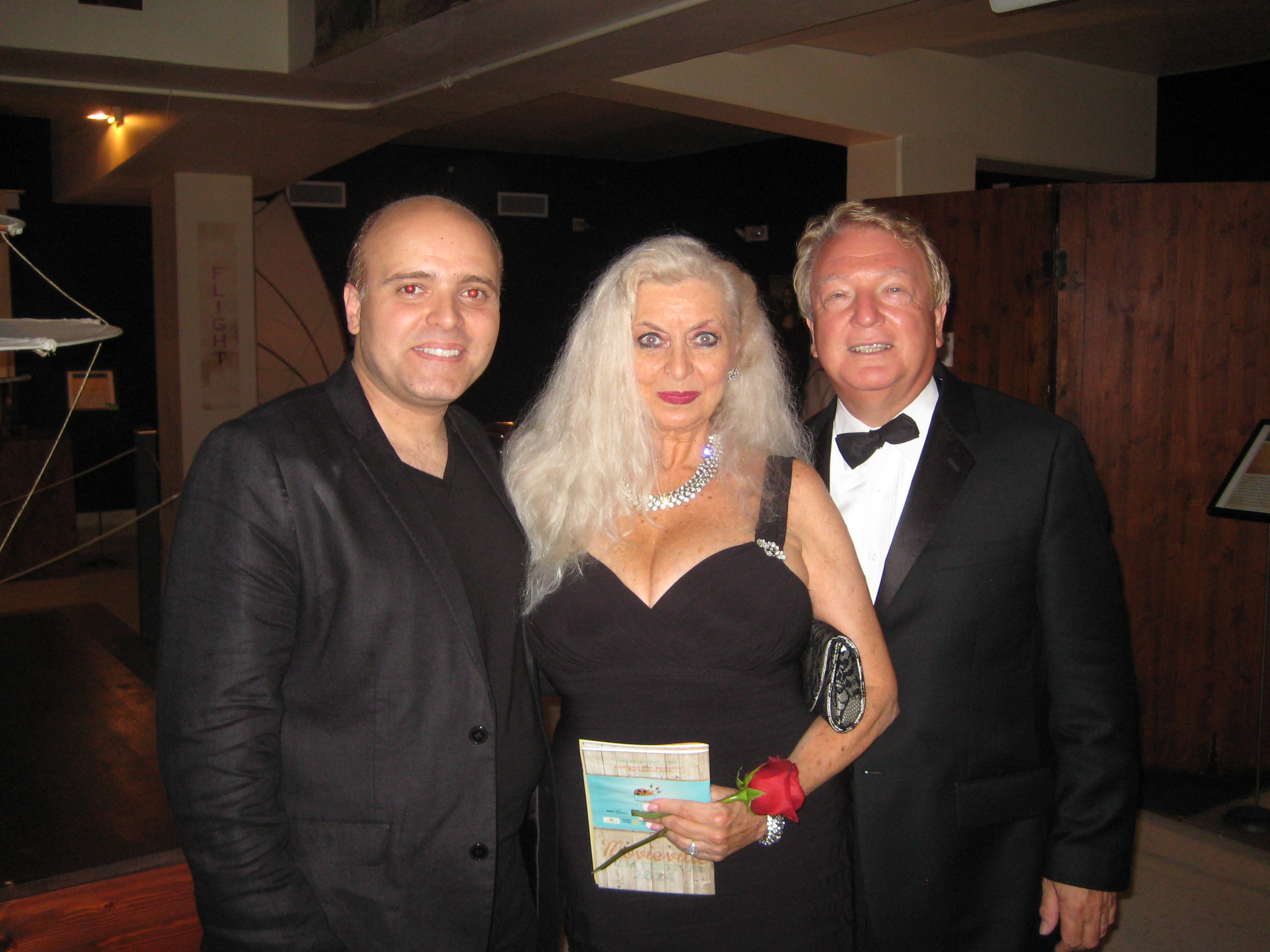 Anouar H. Smaine with Joan Davis and former Paramount Pictures President Alan Bailey.