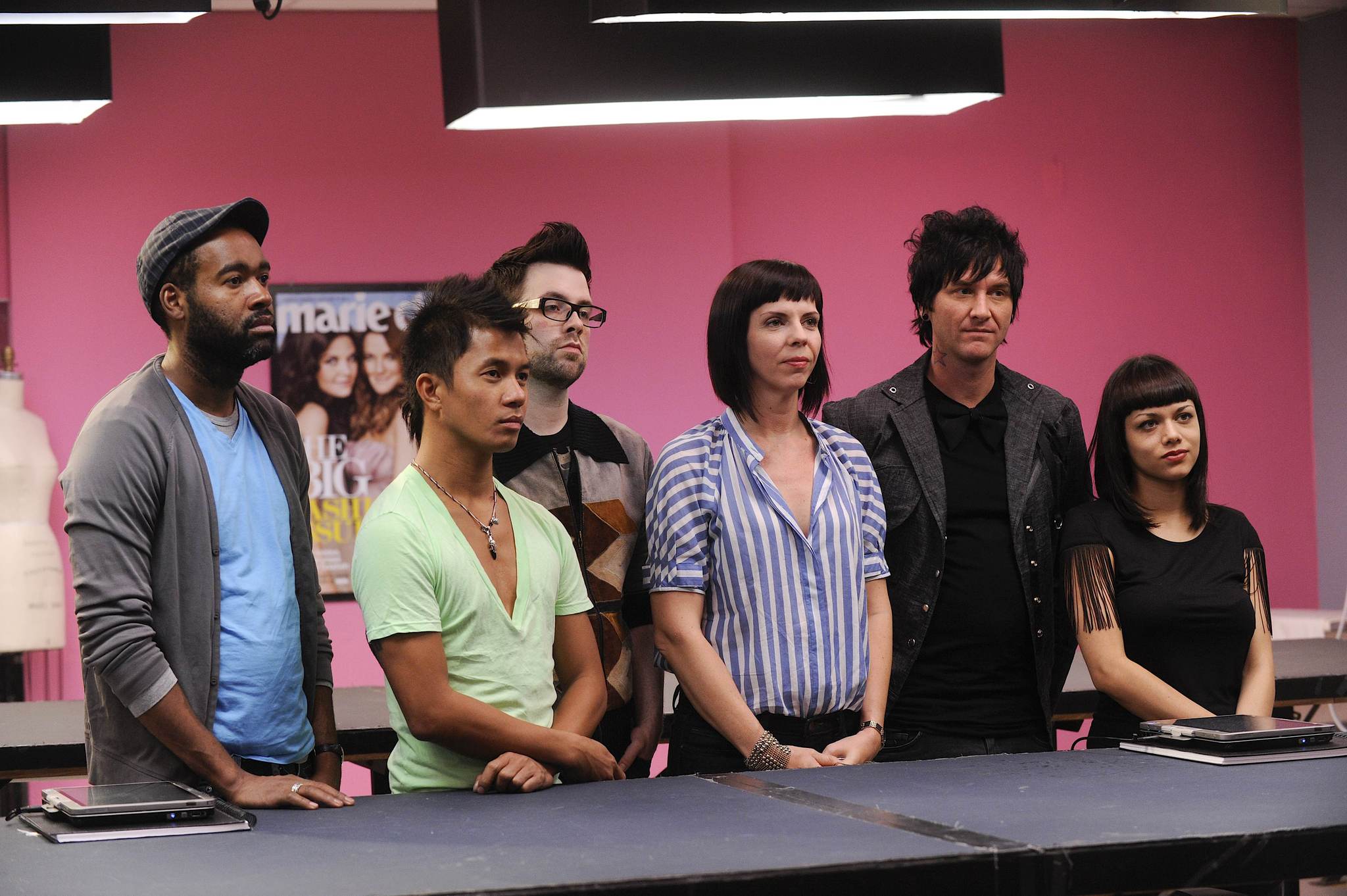 Still of Mila Hermanovski, Maya Luz, Jonathan Peters, Emilio Sosa, Jay Nicolas Sario and Seth Aaron Henderson in Project Runway (2004)