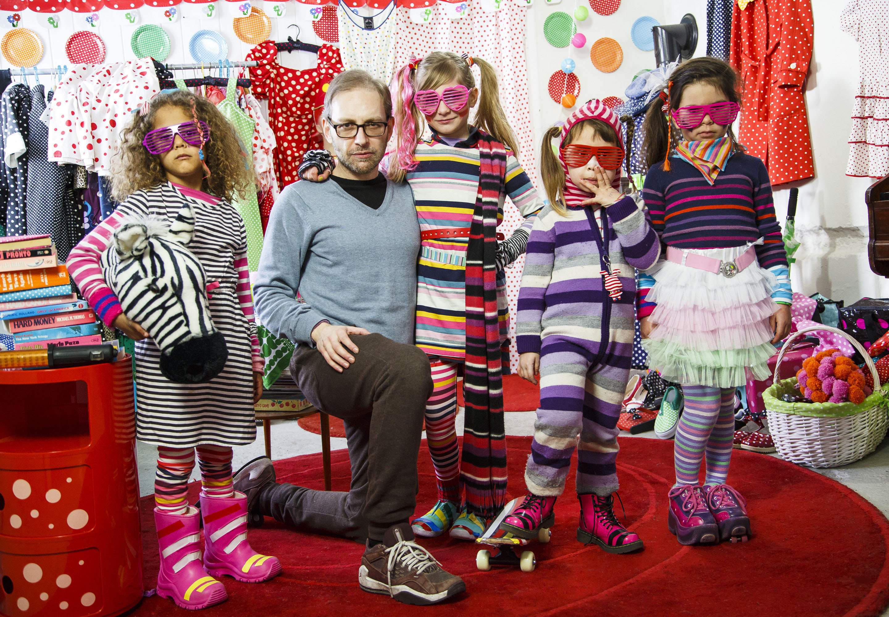 Walters and his stripey actresses from Dot Delight shoot, selected in competition for The Norwegian Short Film Festival, Grimstad, 2015.