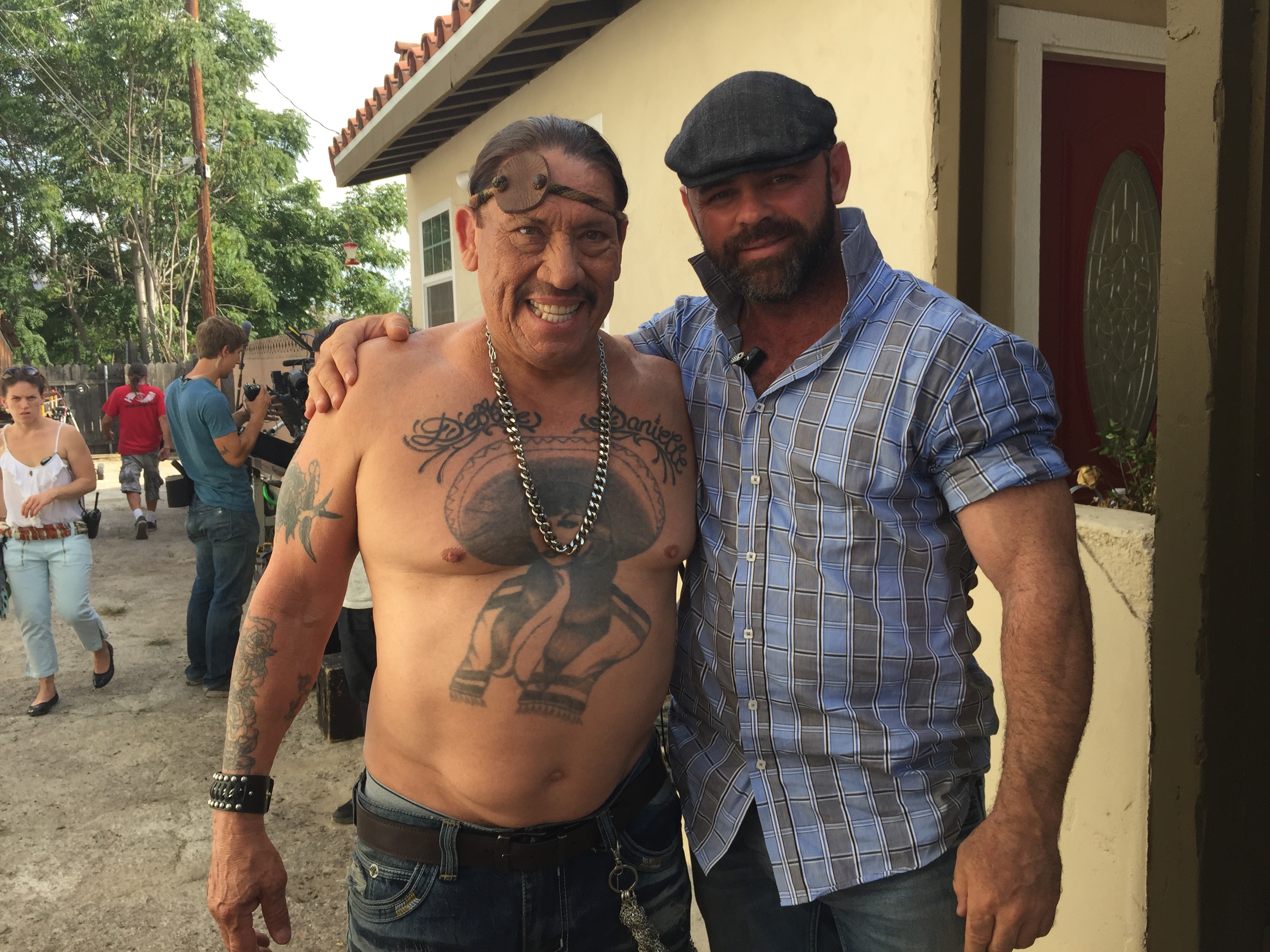 DP JT with actor Danny Trejo working on location for feature film, Halloweed