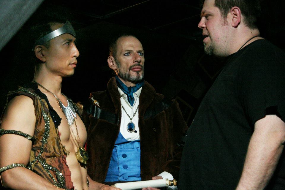 Behind the scene of When the kings battle. Actors:James Kyson and Frankie Ray with Director: John K.Bucher Jr.