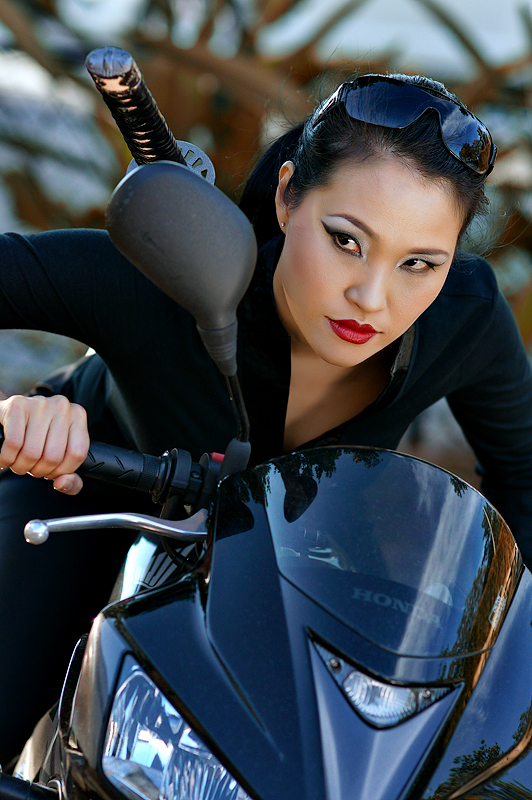 Power House Samurai Motorcycle Bad Girl Actress Lai Peng Chan