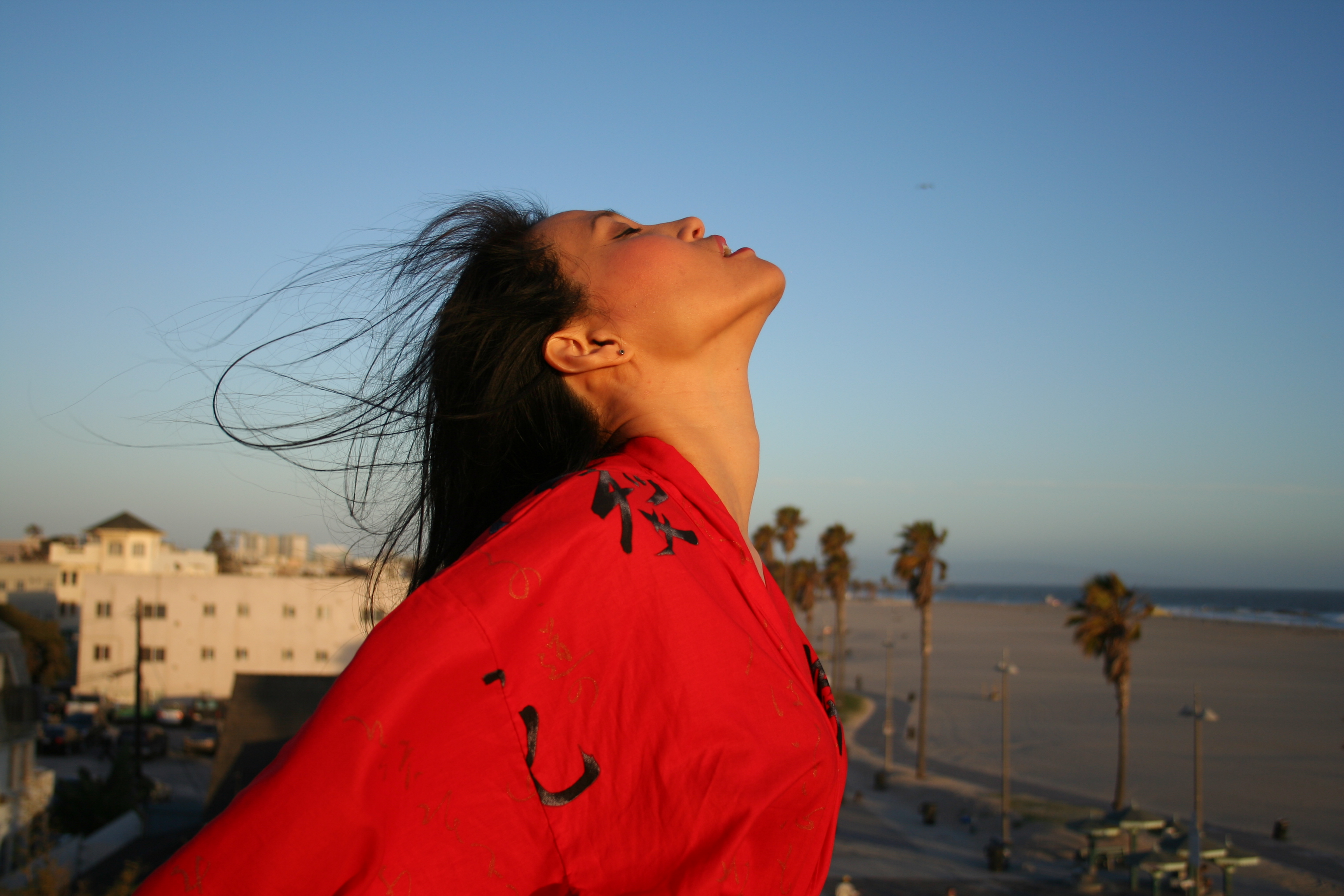 Hollywood Sunset freedom in the wind rooftop geisha Actress Lai Peng Chan