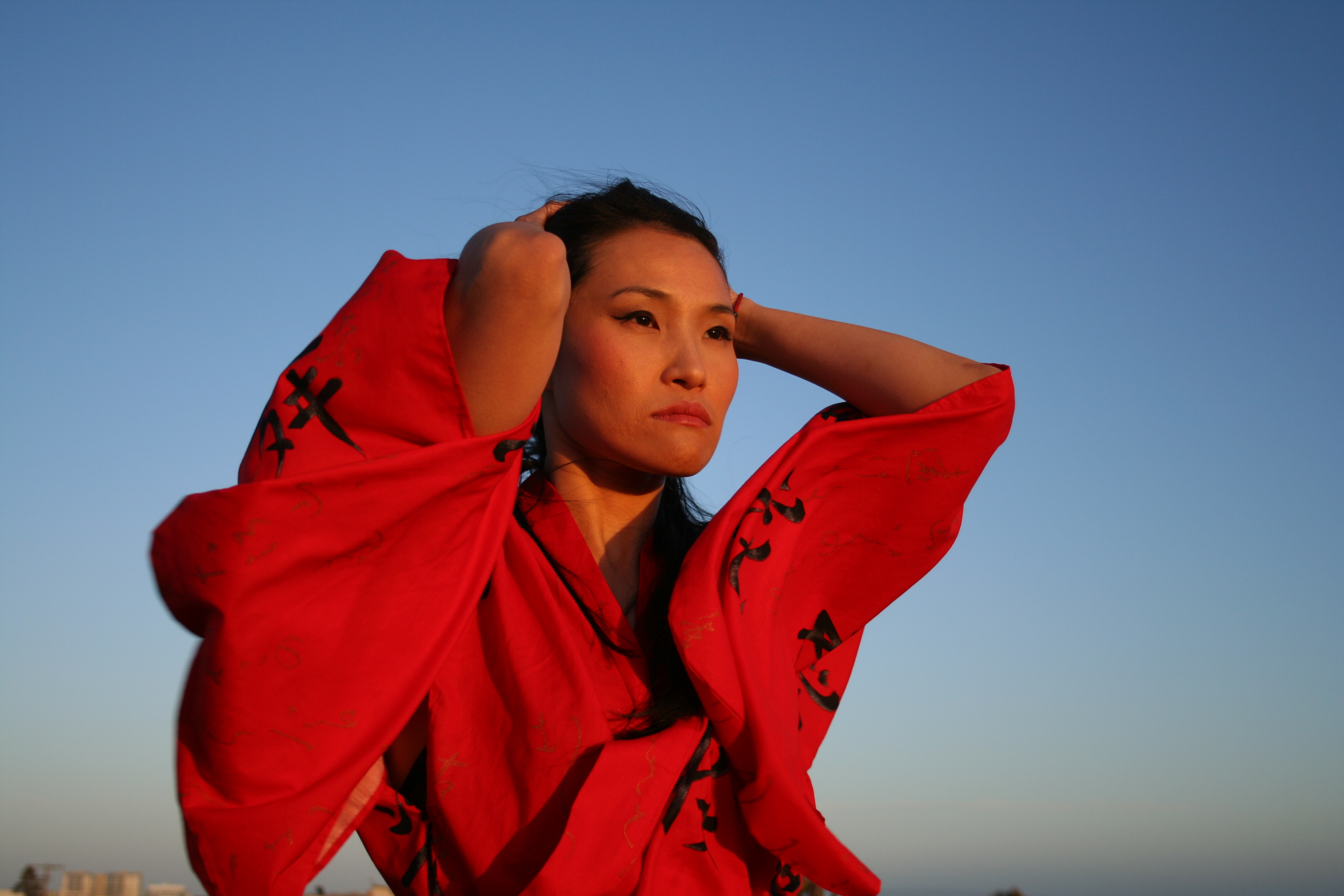 Hollywood Sunset on Venice Protagonist Chinese High Priestess Actress Lai Peng Chan for Engraved TV series Venice Beach LA