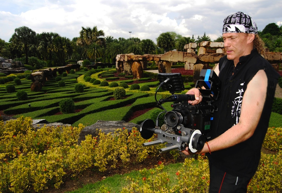 Roy checking a shot angle and lens at Nong nook gardens in Thailand.