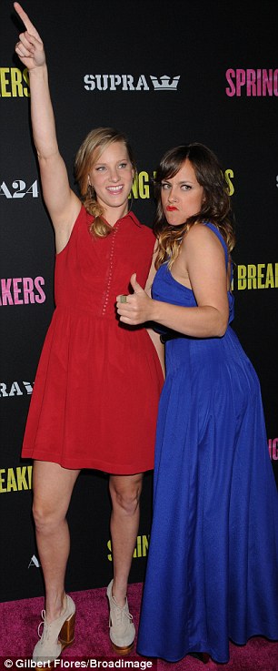 Ash Lendzion and Heather Morris at the Spring Breakers premiere in Los Angeles