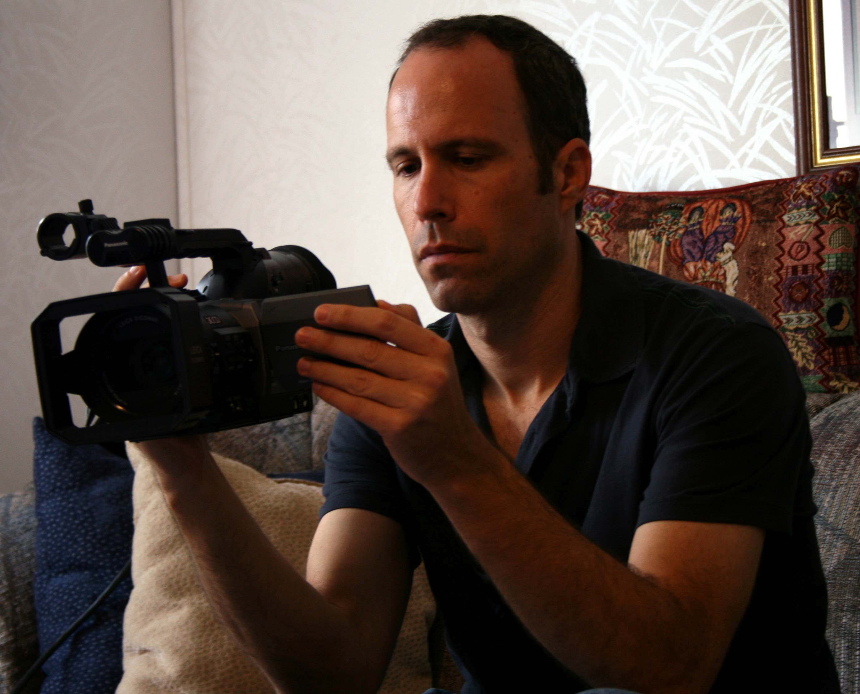 Boaz Dvir prepares for a documentary shoot