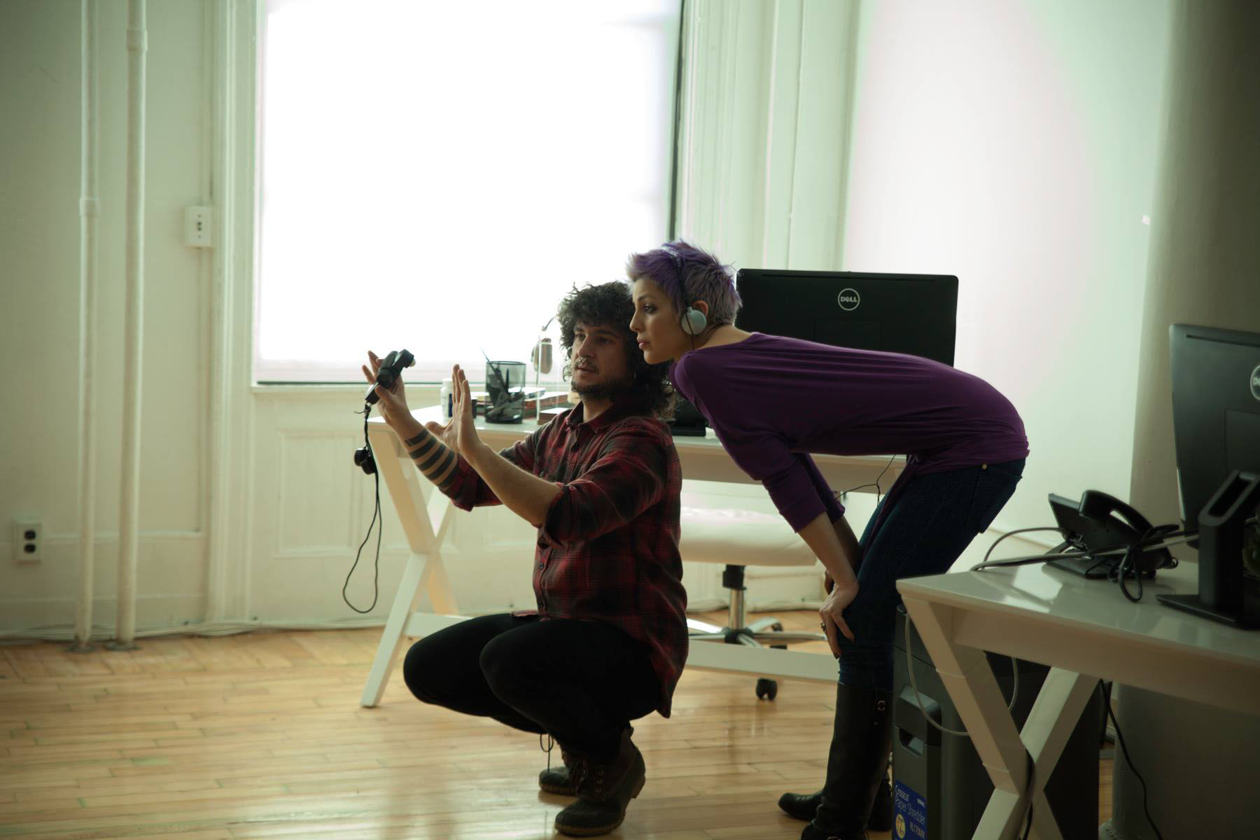Rebecca Martos (Bexx) Setting up a shot with her Director of Photography Felipe Vara de Rey