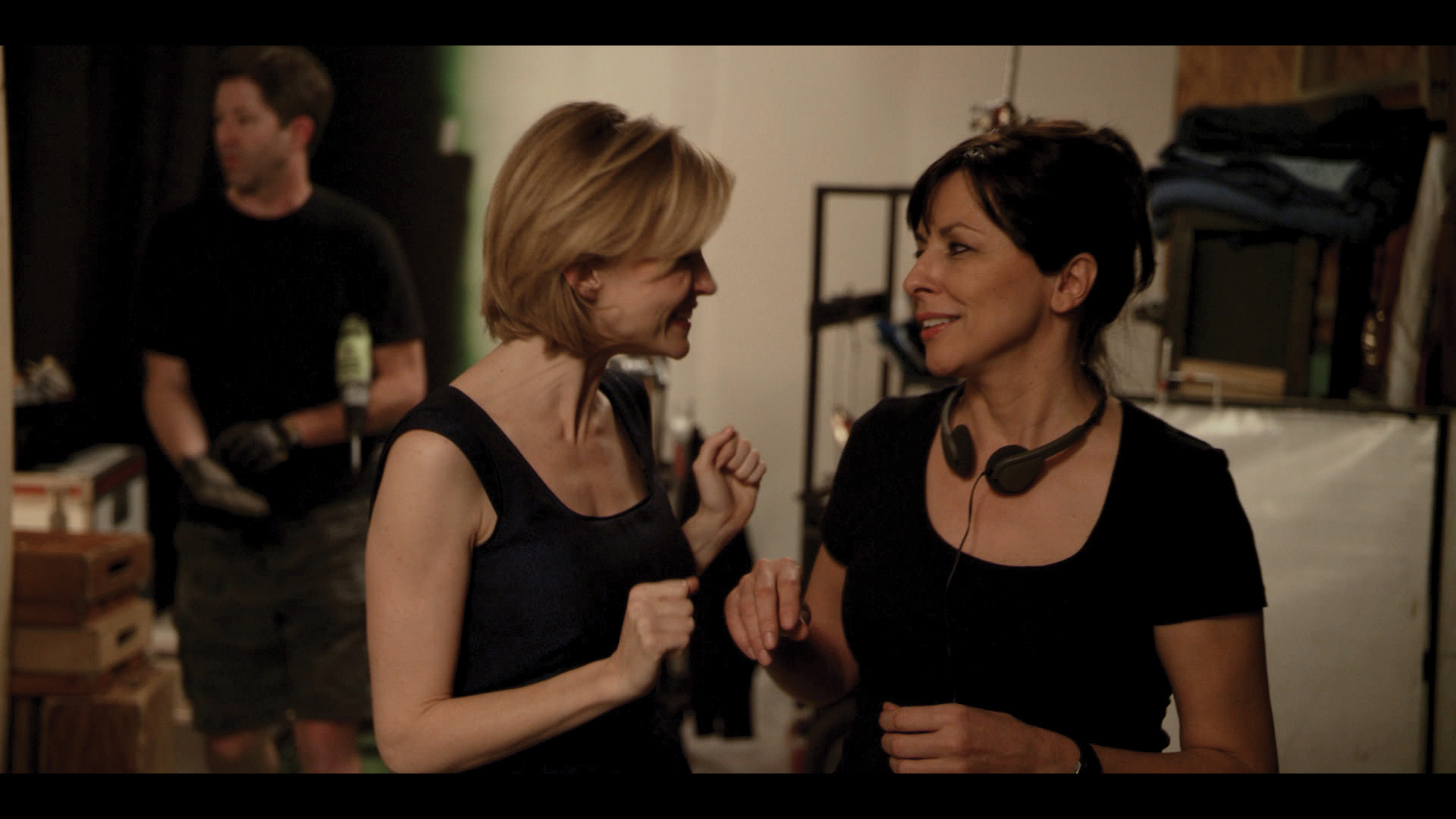 With Constance Brenneman on the set of Anatomy of a Love Seen