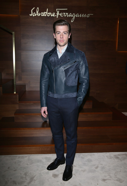 Ed Hendrik (a.k.a. Edoardo Purgatori) at event for Ferragamo - Front Row - Milan Fashion Week Menswear Autumn/Winter 2014