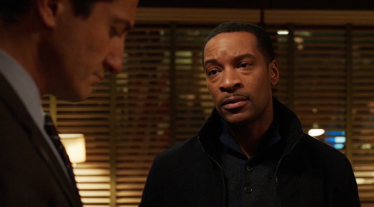 Kenajuan Bentley as Sam Damerov and Sasha Roiz (Captain Sean Renard) in the 