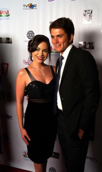 Sam Martin and Co-star Sarah Klaren (Dark Harvest) at AFM Networking Party.