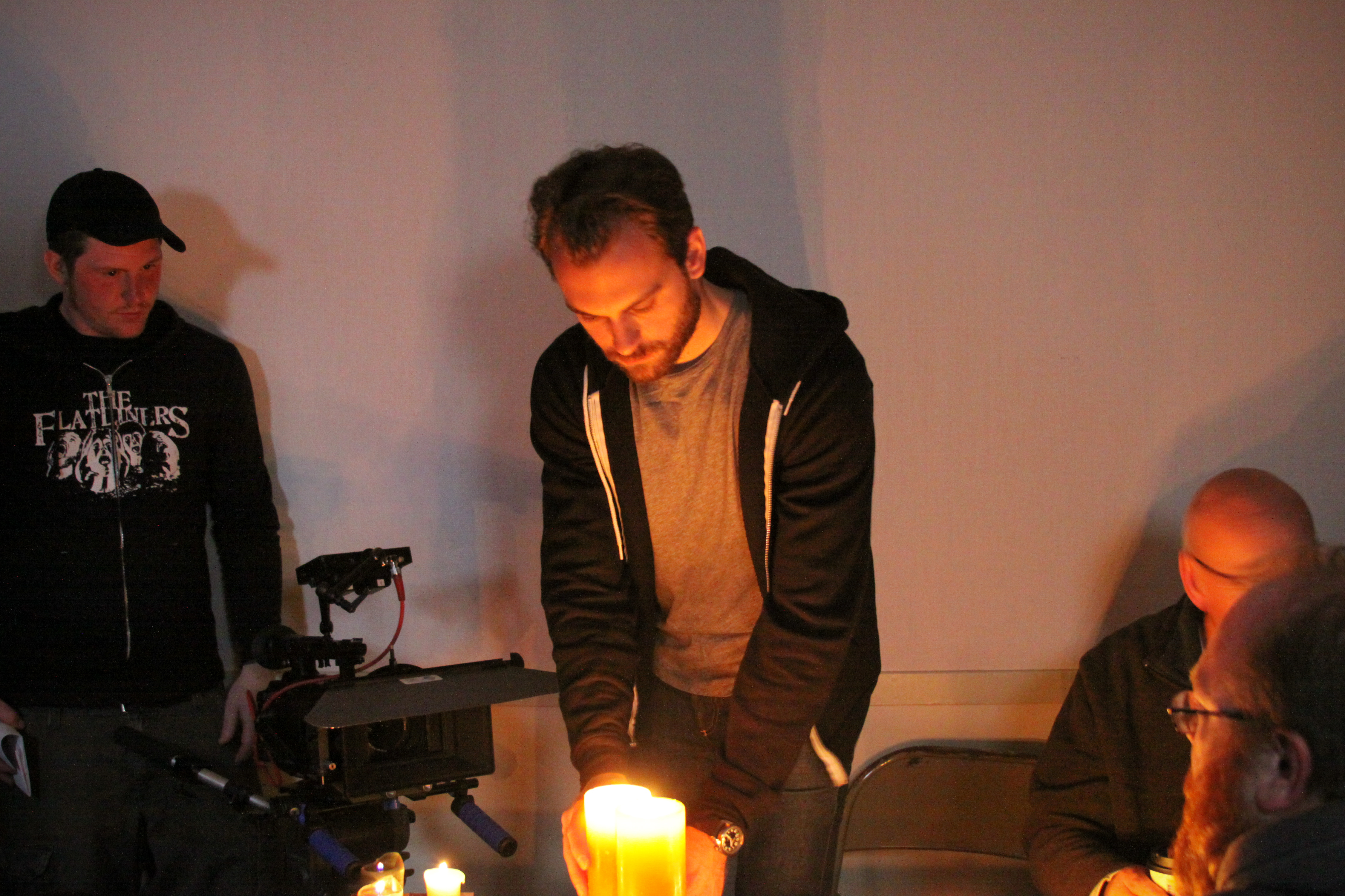 Prepping a shot on the set of Dead Weight.