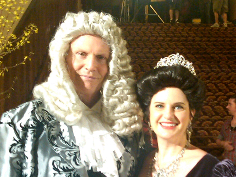 On the set of Party Like the Rich and Famous as Bradley Martin and Mrs. Bradley Martin played by Stephanie McNamara.