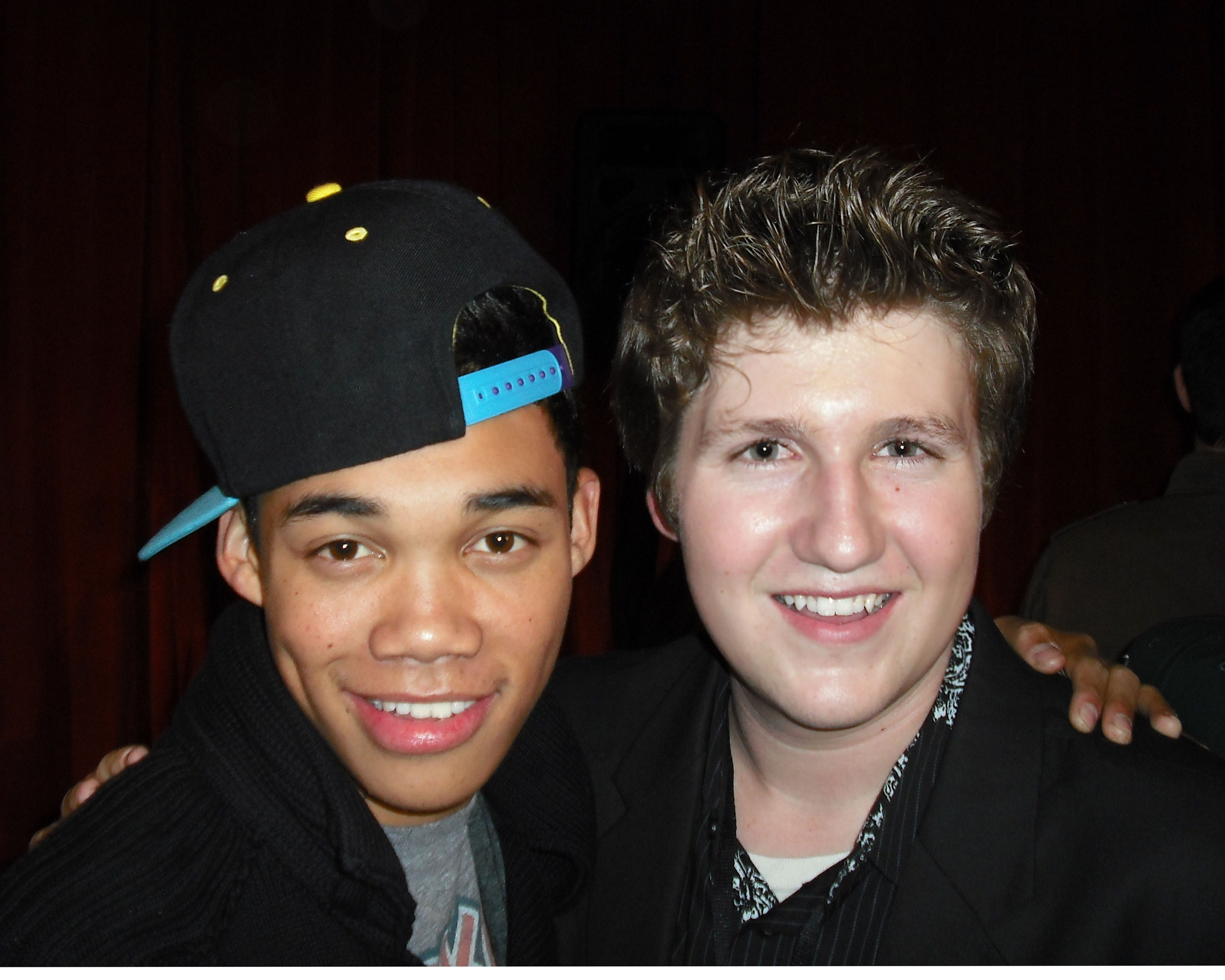 David Buehrle with Disney's Shake It Up's, Roshon Fegan at The Muppet's Premiere and After Party.