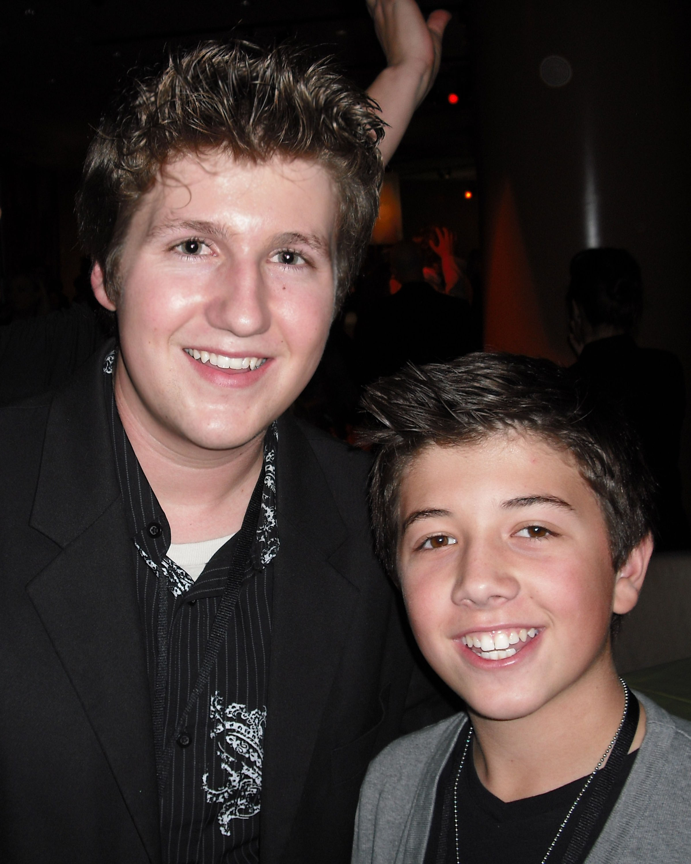 David Buehrle and Disney's Good Luck Charlie's Bradley Steven Perry, at The Muppet's Premiere, After Party