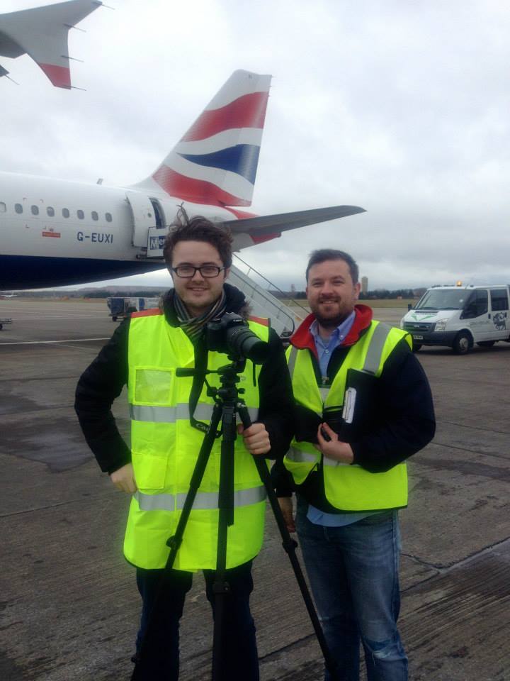Filming with British Airways at Edinburgh Airport