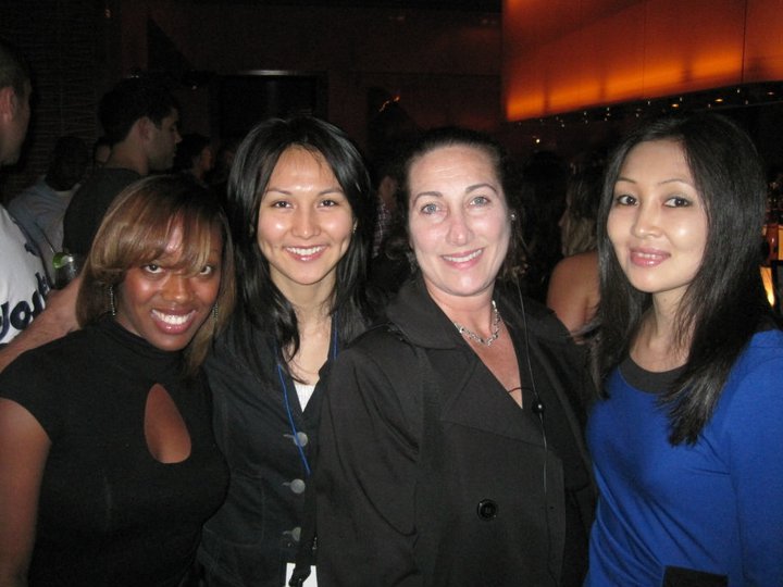 Marina Kunarova(first on the right side)with Leslie Lapage, hoster of the LA Femme Film Festival