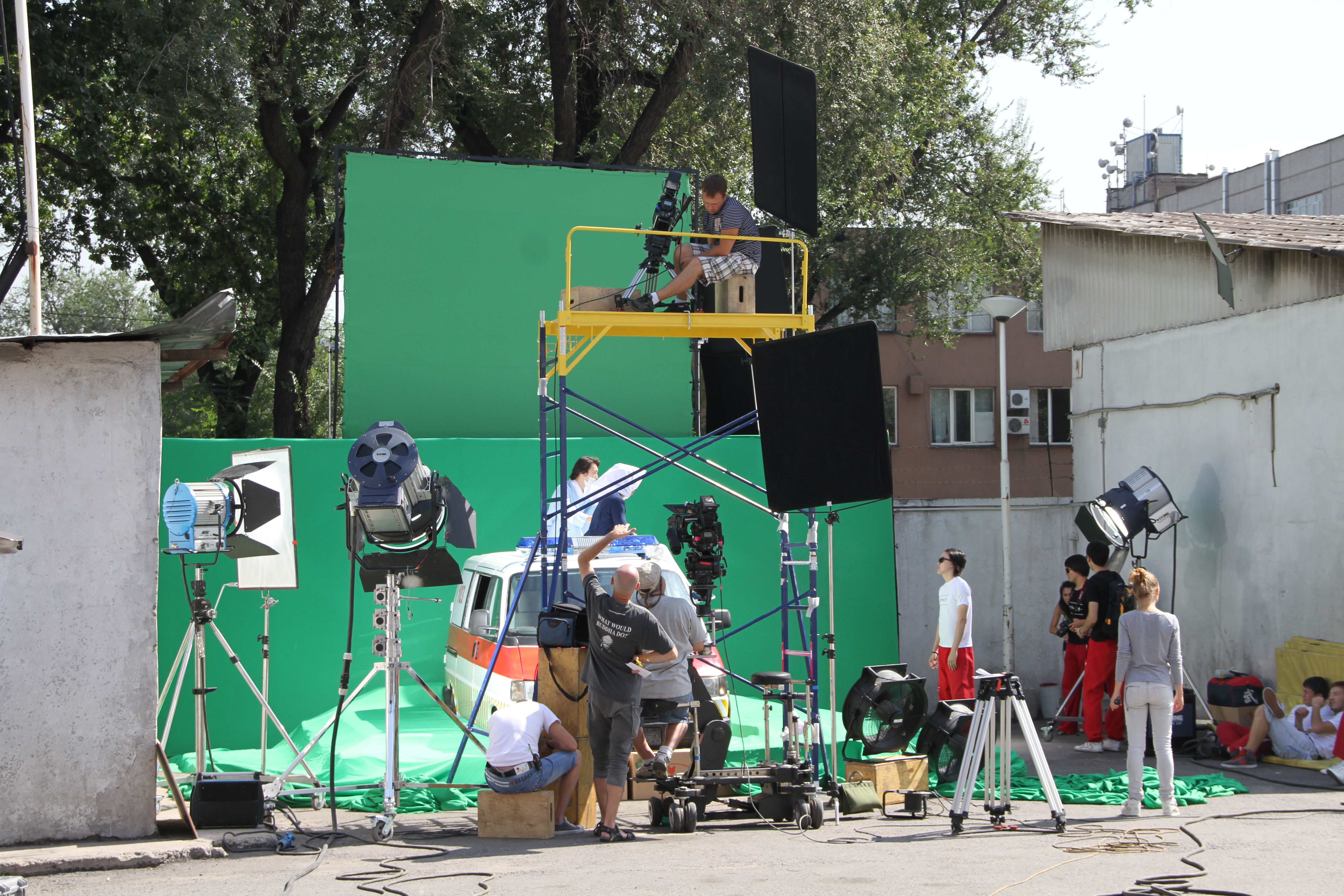 On the set of the film 