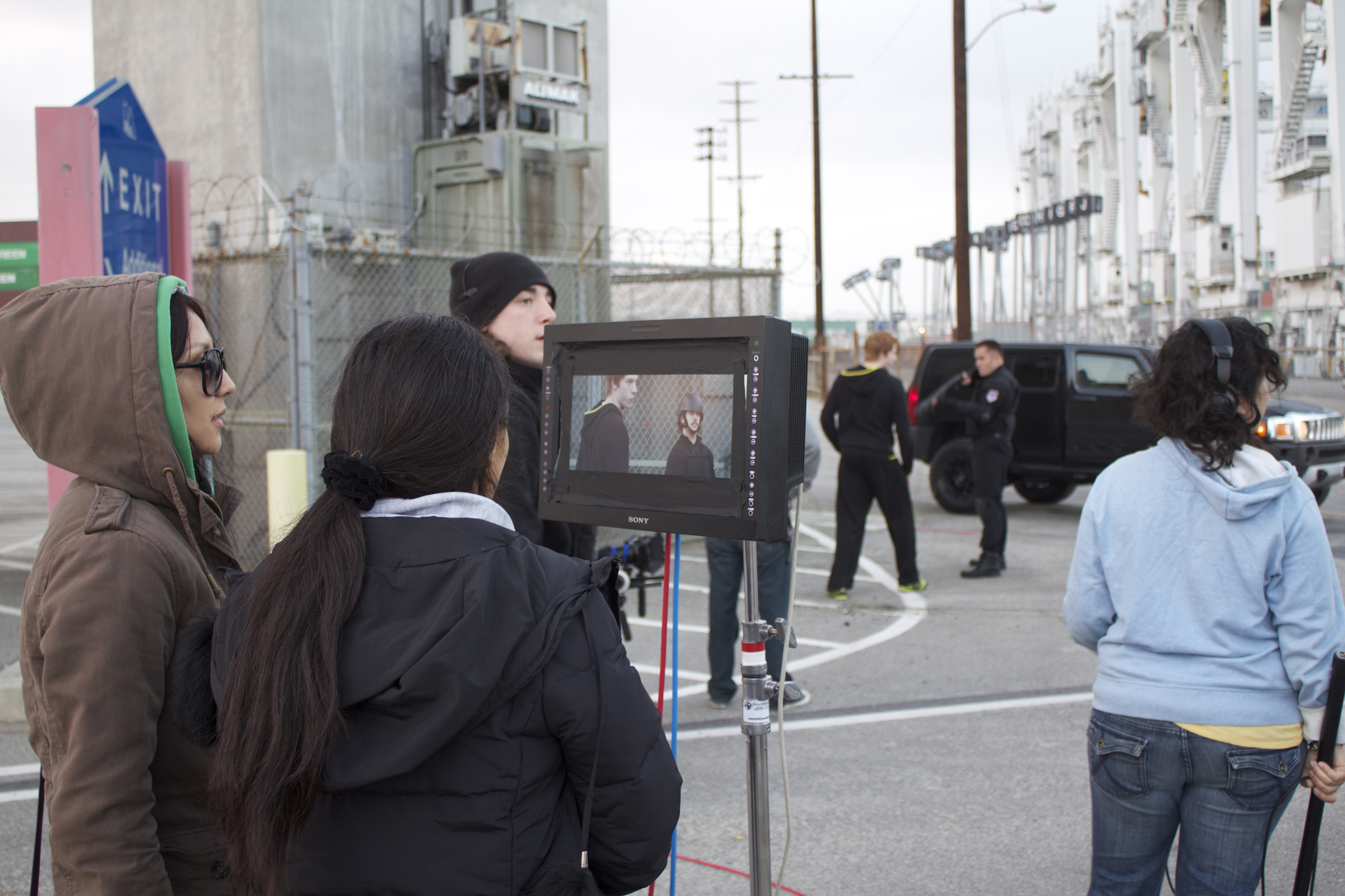 Marina Kunarova on the set of the film 