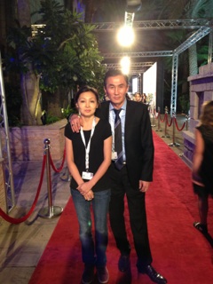 Marina Kunarova with Yernar Malikov in Dubai Film Festival