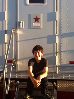 Josiah Cerio filming on set of Paper Towns