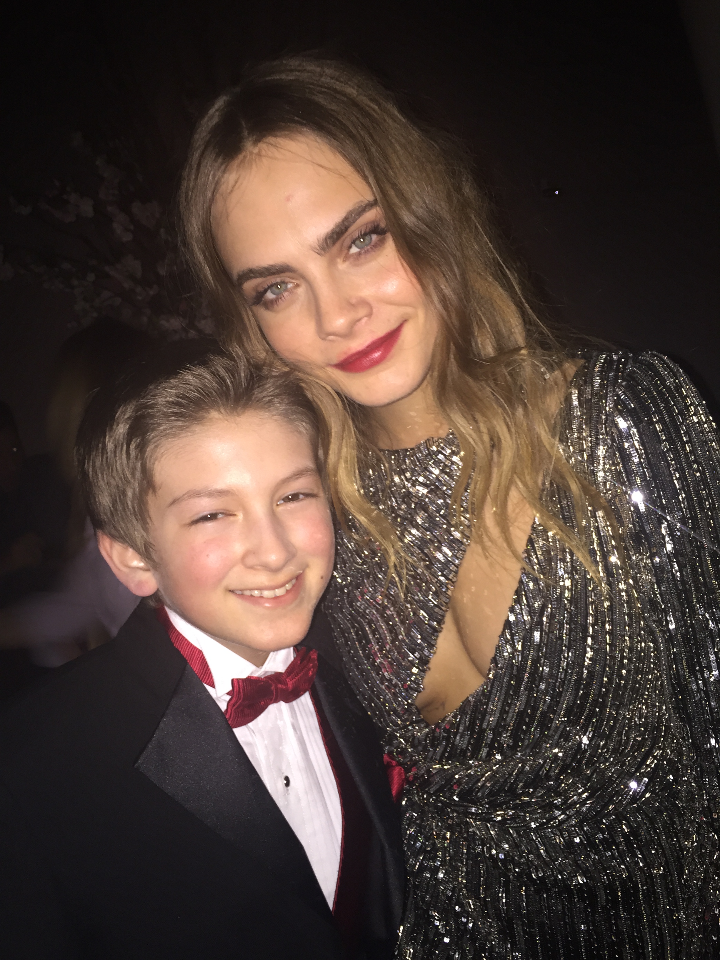 Josiah Cerio with Cara Delevingne Paper Towns Premiere NYC