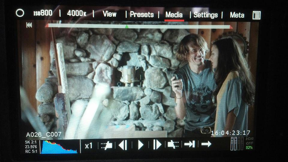 Tamzin Brown and Jesse Woodrow shooting in Tableau Vivant.