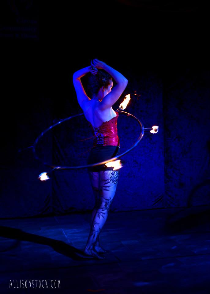 Anna Chazelle fire dances at The Muse Brooklyn's MUSEIAM 05/25/14.