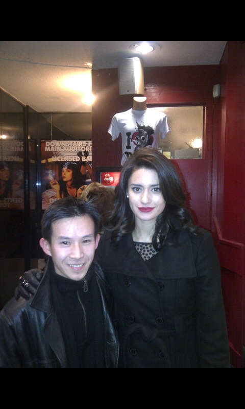 BAO TIEU WITH HOLLYWOOD STAR BIANCA BREE, (VAN DAMMES DAUGHTER) AT THE UFO WORLD PREMIERE. LEICESTER SQUARE. LONDON.