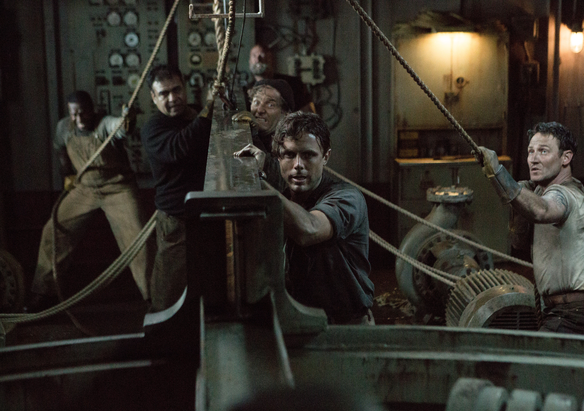 Still of Casey Affleck and Josh Stewart in The Finest Hours (2016)