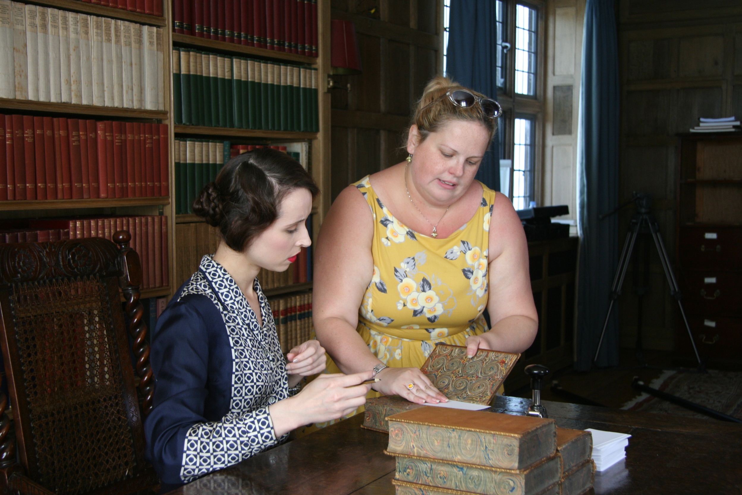 Working with our leading lady, Alix Dunsmore,in the library on London Wall