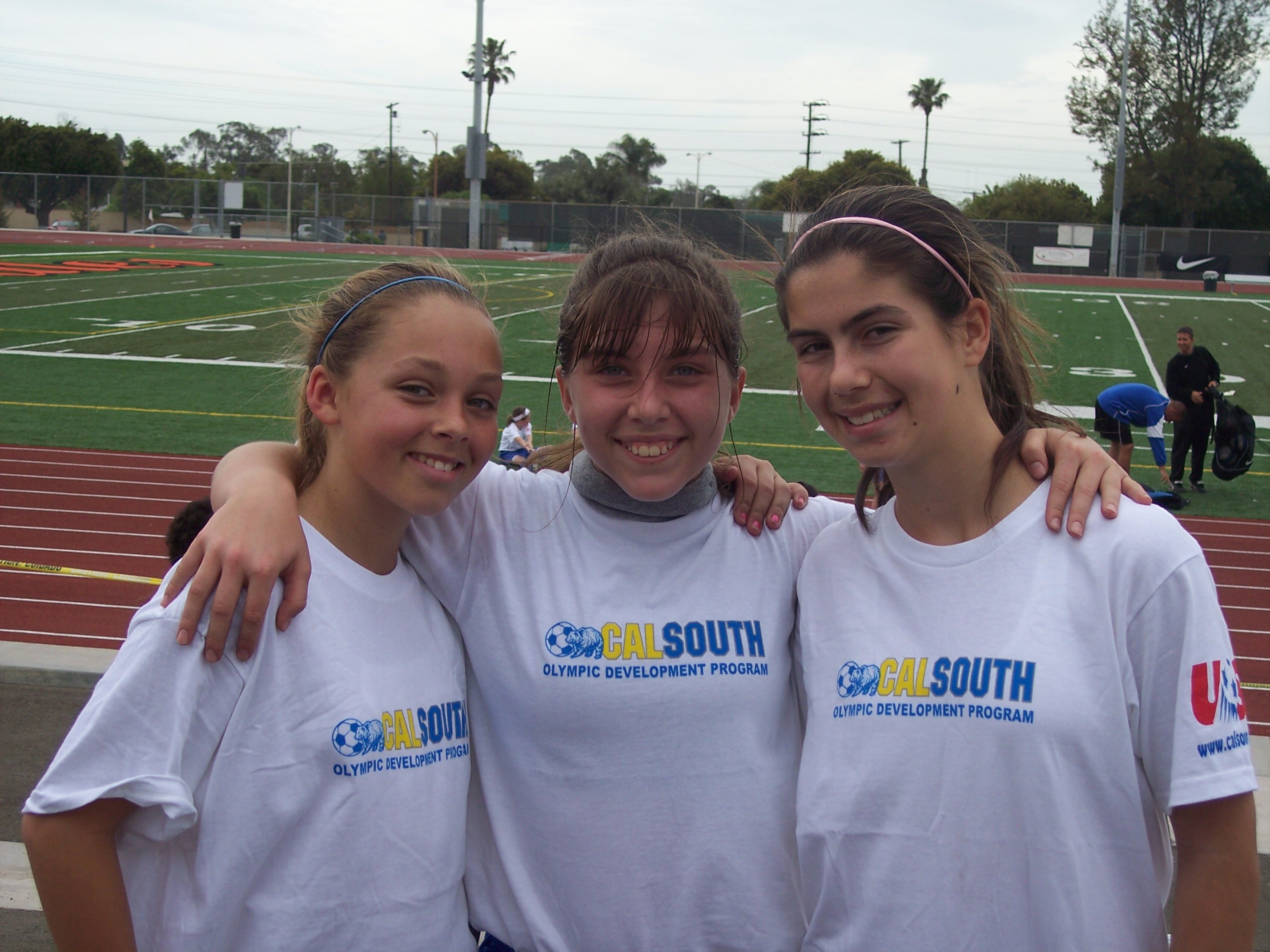 So Cal Blues soccer teammates, Juliana, Kaleigh, Monica, at ODP try outs