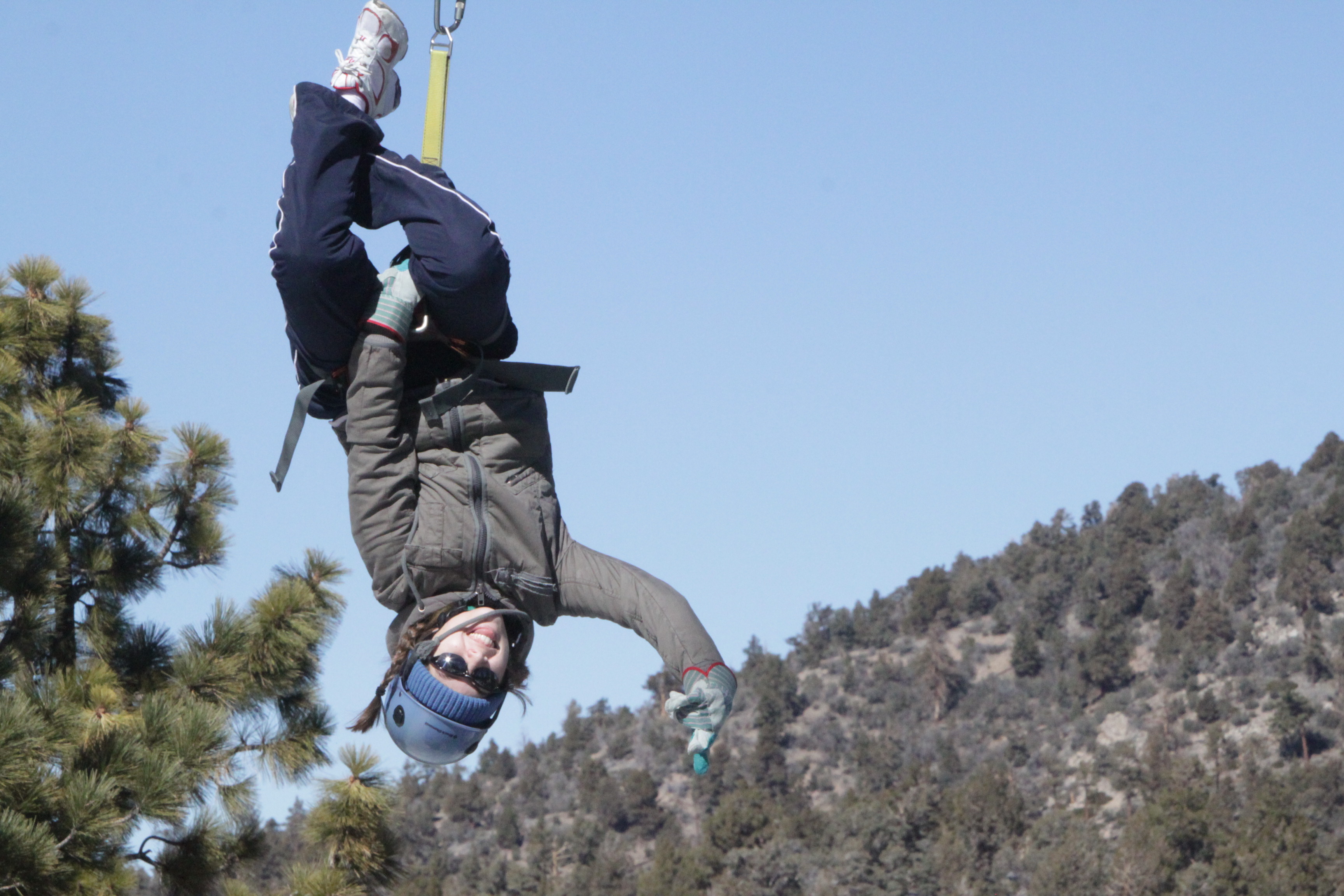 Kaleigh zip lining in Big Bear