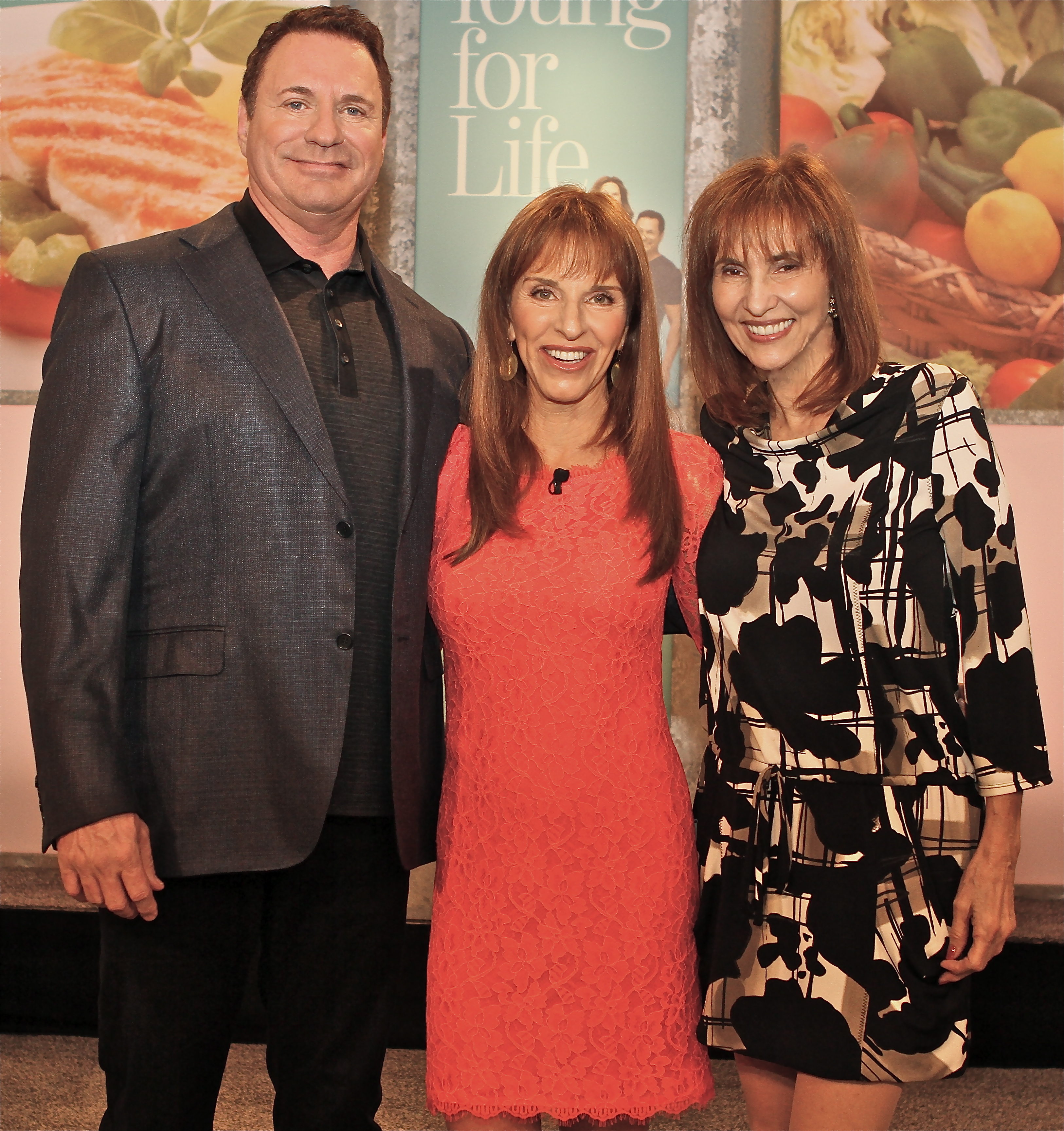 Dr. Rock, Marilyn Diamond and Carole Myers at Young for Life taping, KCET, Los Angeles 2013